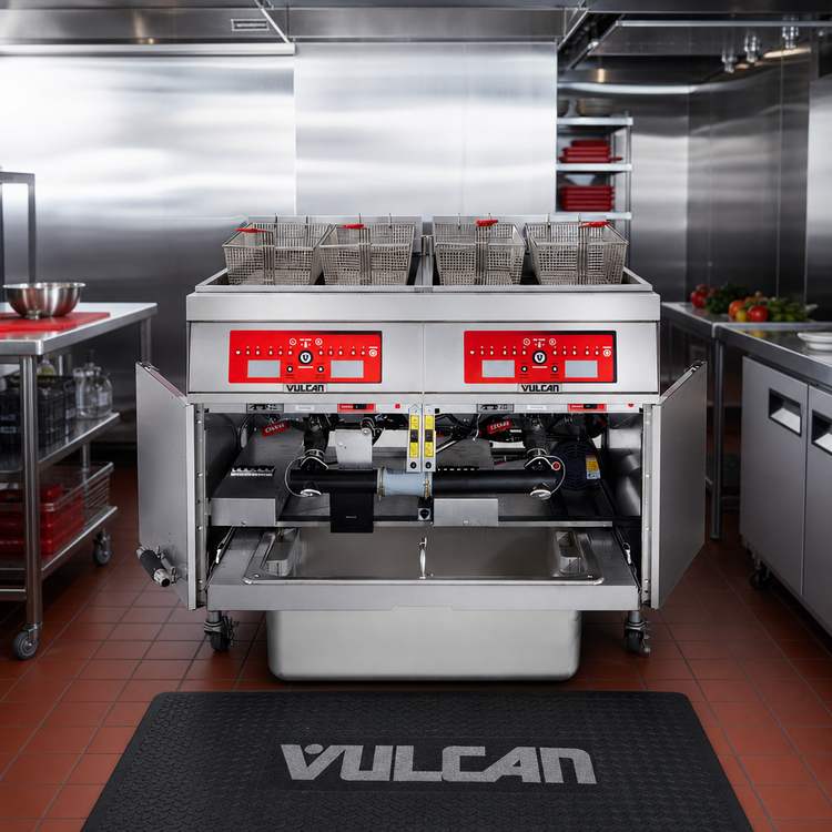Product image #3 for Vulcan 3ER85CF 63-Inch Triple Vat Electric Floor Fryer with Programmable Computer Controls and Filtration
