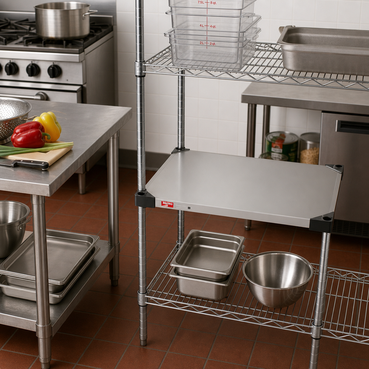 Product image #2 for Metro Super Erecta Flat Solid Stainless Steel Shelf, 24"W x 21"D