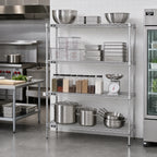 Thumbnail image #2 for Metro Super Erecta N446BR Stationary Wire Shelving Starter Unit, 42 x 21 x 63 Inches, 4 Shelves, Brite Finish