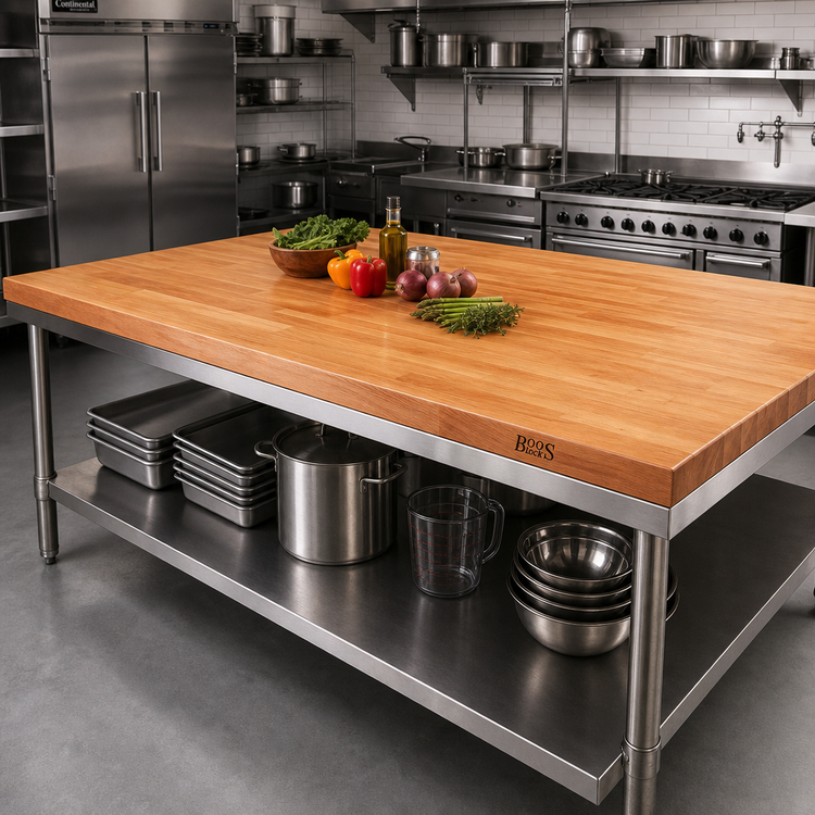 Product image #2 for Boos Block 84" x 42" x 1-1/2" American Cherry Edge Grain Kitchen Countertop with Varnique Finish