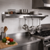 Thumbnail image #2 for John Boos Stallion Wall-Mount Commercial Pot Rack Shelf with 3 Hooks, 36 x 18 Inches