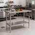 Thumbnail image #2 for Eagle Group AdjusTable ADA/Ergonomic Height Adjustable Stainless Steel Work Table with Undershelf, 48