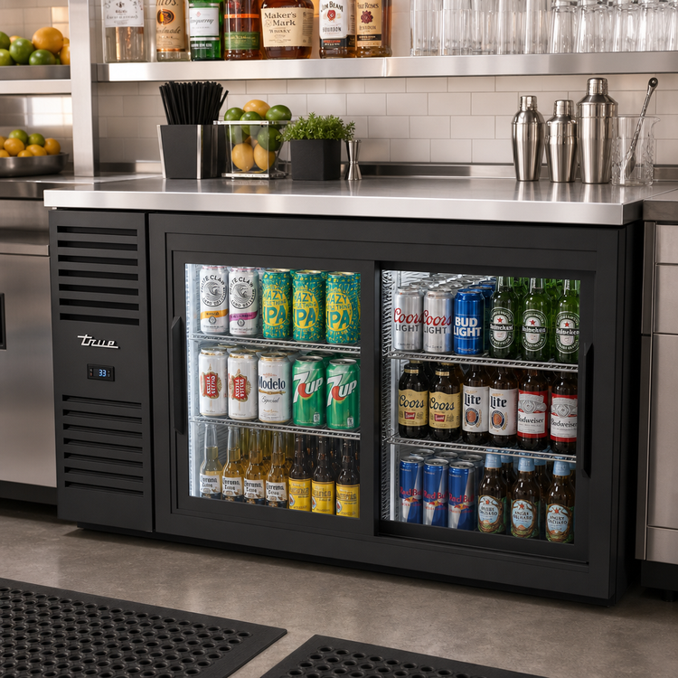 Product image #2 for True Premier Bar 60-Inch Two-Section Sliding Glass Door Refrigerated Back Bar Cooler