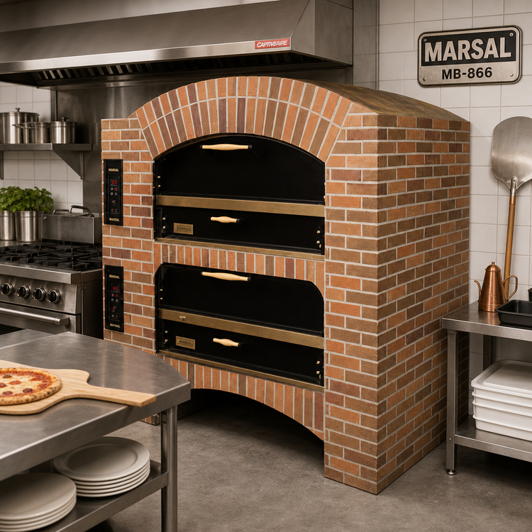 Product image #2 for Marsal MB-866 Single Deck Brick-Lined Gas Pizza Oven