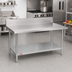 Thumbnail image #2 for Duke 48 Inch x 36 Inch Stainless Steel Work Table with 10 Inch Riser and Galvanized Undershelf