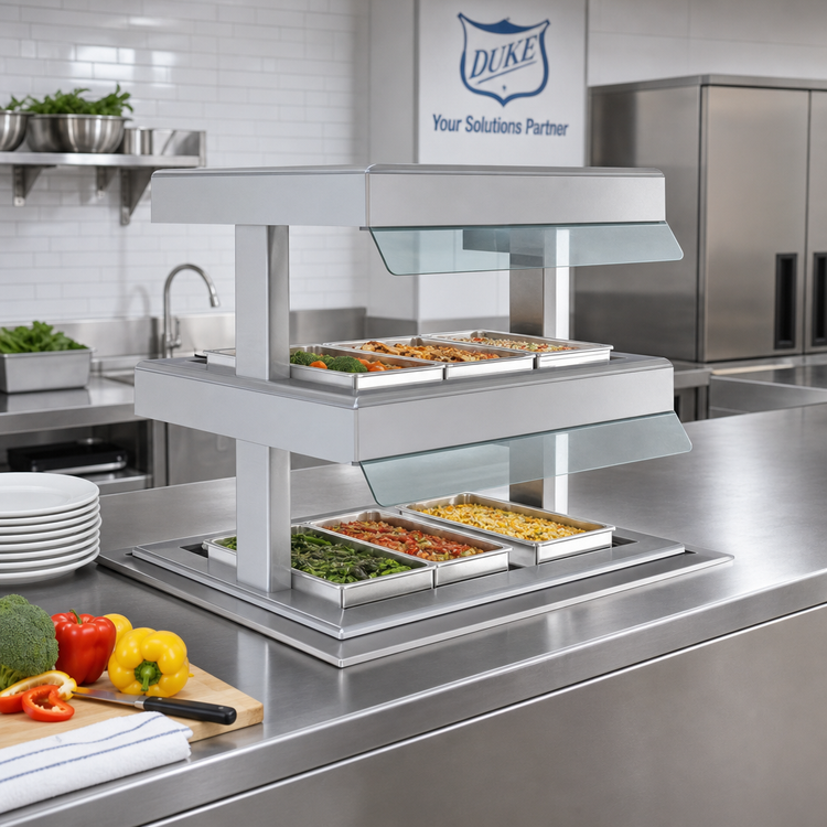 Product image #2 for Duke HotFrost HF48-2-HFL-HFL 48-Inch Dual-Tier Switchable Drop-In Food Merchandiser