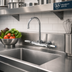 Thumbnail image #2 for T&S Brass Splash-Mounted Swivel Gooseneck Faucet with Lever Handles, 3-3/8