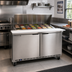 Thumbnail image #3 for Beverage-Air 60-Inch Two-Section Mega Top Sandwich Prep Table Refrigerator, 18-Pan, 2-Door