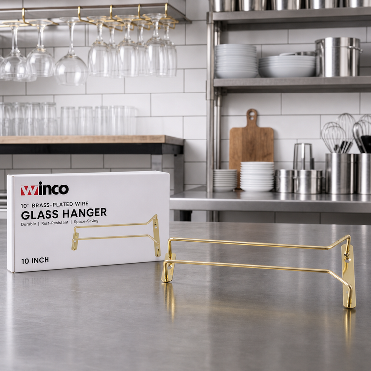 Product image #2 for Winco 10-Inch Brass-Plated Wire Glass Hanger