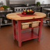 Thumbnail image #2 for John Boos Boos Block 48 x 30 x 35 Inch Elliptical C-Table with 1-1/2 Inch Thick Edge Grain Maple Butcher Block Top and 2 Slatted Undershelves