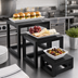Thumbnail image #2 for American Metalcraft 3-Piece Square Wood Buffet Riser Set, Black