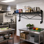 Thumbnail image #2 for Quantum WC14-CB2124BK Wall-Mounted Cantilever Wire Shelf, 24"W x 21"D, Single Shelf, Black Epoxy Antimicrobial Finish