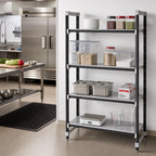 Thumbnail image #2 for Cambro Camshelving® Elements EXU184272S4480 4-Tier Solid Composite Shelving Starter Unit, Stationary, 18"D x 42"W x 72"H, Speckled Gray