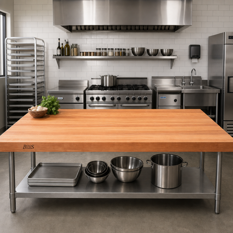 Product image #2 for Boos Block American Cherry Edge Grain Kitchen Countertop by John Boos, 96 in. W x 48 in. D x 3 in. Thick, Penetrating Oil Finish