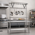 Thumbnail image #2 for Eagle Group TM60PR Table-Mounted Triple-Bar Stainless Steel Pot Rack for 60-Inch Tables