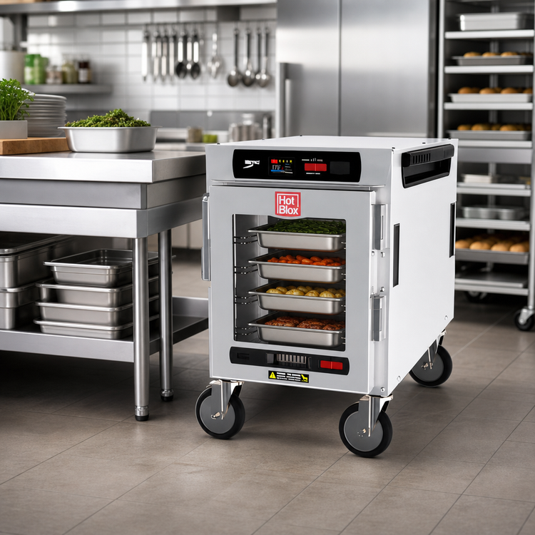 Product image #3 for Metro HotBlox Narrow 4-Pan Undercounter Insulated Holding Cabinet with Clear Door and Digital Touchscreen Controls