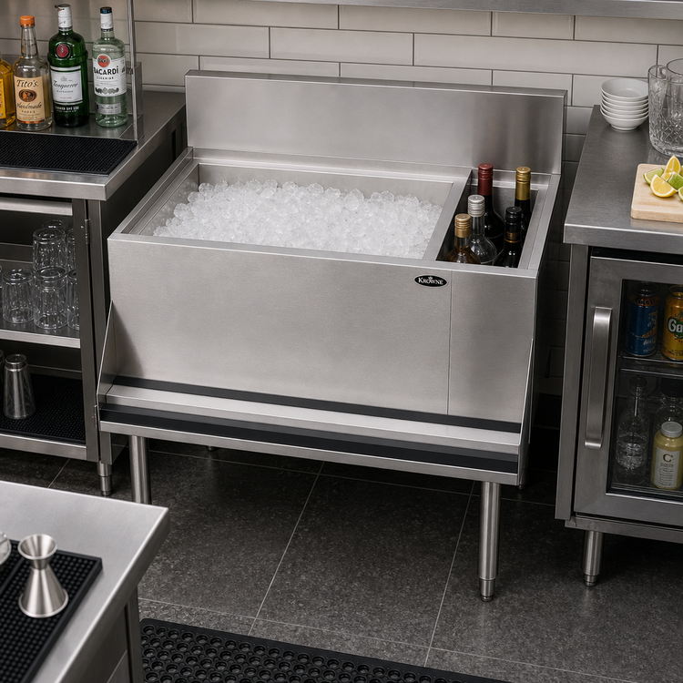 Product image #2 for Krowne Royal Series Underbar Combination Ice Bin with Bottle Well, 30 Inch W x 19 Inch D O.A., 10-Circuit Cold Plate