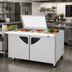 Thumbnail image #3 for Turbo Air Super Deluxe 60-1/4-Inch 2-Section 19 Cu. Ft. Sandwich/Salad Mega Prep Table with Glass Lid and Work Station