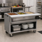 Thumbnail image #2 for Eagle Group Spec-Master SPHT3CB-240 48-Inch Mobile Electric Hot Food Table, 3-Well Sealed, Stainless Steel, Wet/Dry Operation