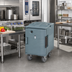 Thumbnail image #3 for Cambro Ultra Pan Carrier Heated Front-Loading Food Carrier With Casters, 1 Compartment, 6-Pan Capacity, 110V, Slate Blue
