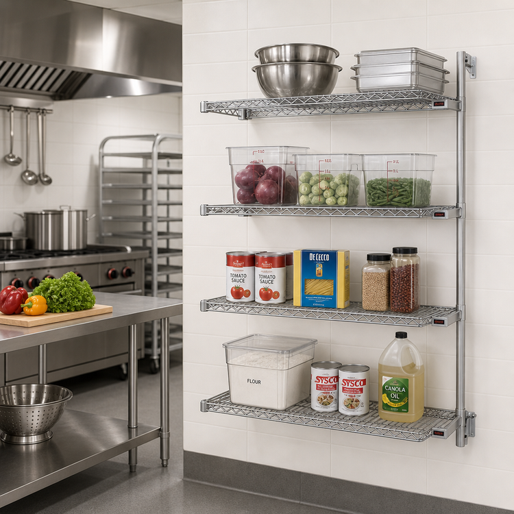 Product image #2 for Eagle Group 4-Tier Add-On Wire Shelving Unit, 30 x 24 x 63 Inches, Stainless Steel Finish