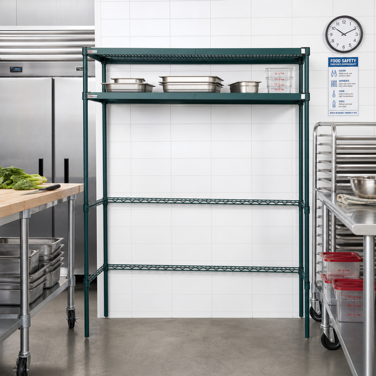 Product image #2 for Metro Super Erecta Pro 60 Inch Wide x 24 Inch Deep Food Locker Housing Unit with 2 Overhead Shelves