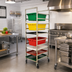 Thumbnail image #2 for Full-Size Mobile Universal Pan/Lug Rack, Stainless Steel, 10 Slides, 6-Inch Spacing