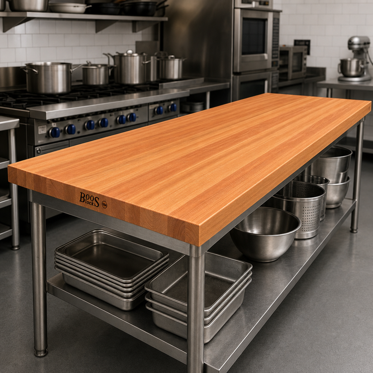 Product image #2 for Boos Block American Cherry Edge Grain Kitchen Countertop with Varnique Finish, 132 x 38 x 3 Inches