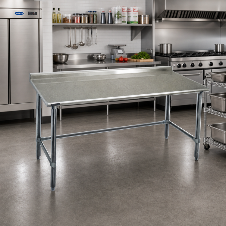 Product image #2 for Eagle Spec-Master 48-Inch x 30-Inch Stainless Steel Work Table with Rear Upturn and Galvanized Tubular Base
