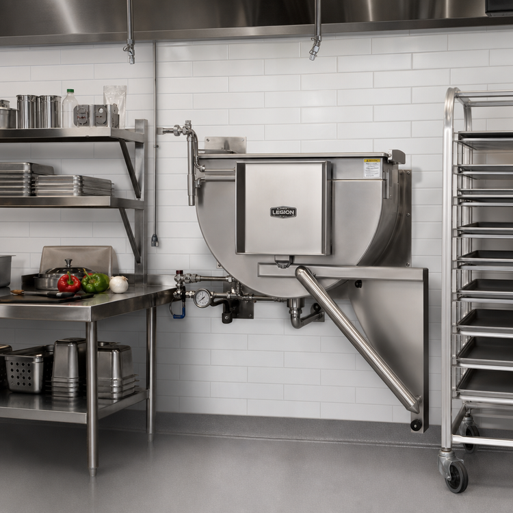 Product image #2 for Legion TWSWT-40 Direct Steam 40 Gallon Tilting Full-Jacketed Wall-Mount Kettle