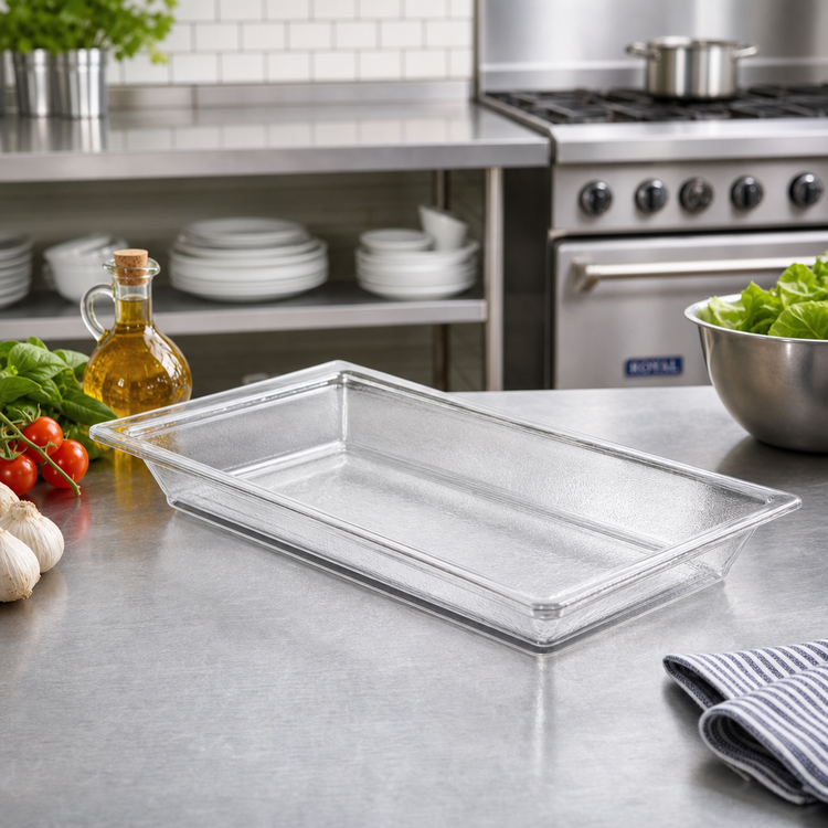 Product image #2 for Rain Collection Clear Rectangular Styrene Serving Tray, 48 oz., 14 x 7-1/2 x 1-1/2 Inches