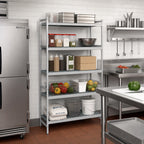 Thumbnail image #2 for Fermod Fermostock 5R35B83 5-Tier Starter Polymer Shelving Unit, 35"W x 18"D x 83"H, Gray, 800 lbs. per Shelf