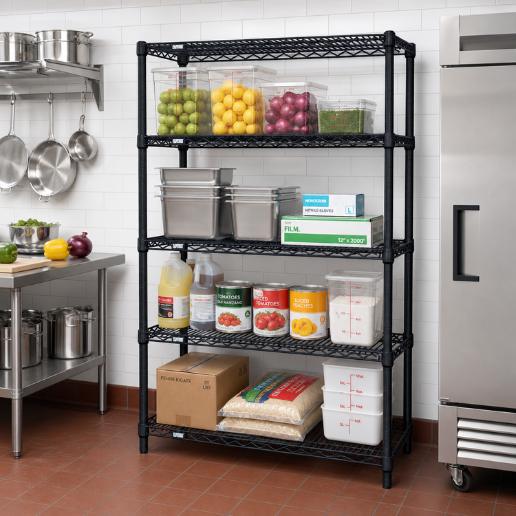 Product image #2 for Quantum Black Epoxy Wire Shelving Starter Kit, 60-Inch W x 30-Inch D x 74-Inch H