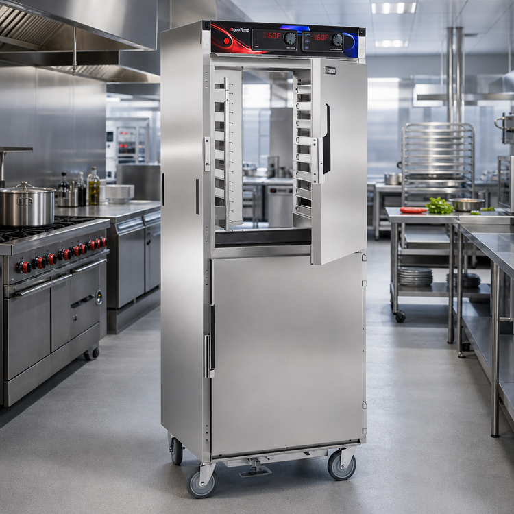 Product image #2 for AquaTemp Pass-Thru Mobile Heated Holding Cabinet with Humidity Control, 32 Full-Size Sheet Pan Capacity