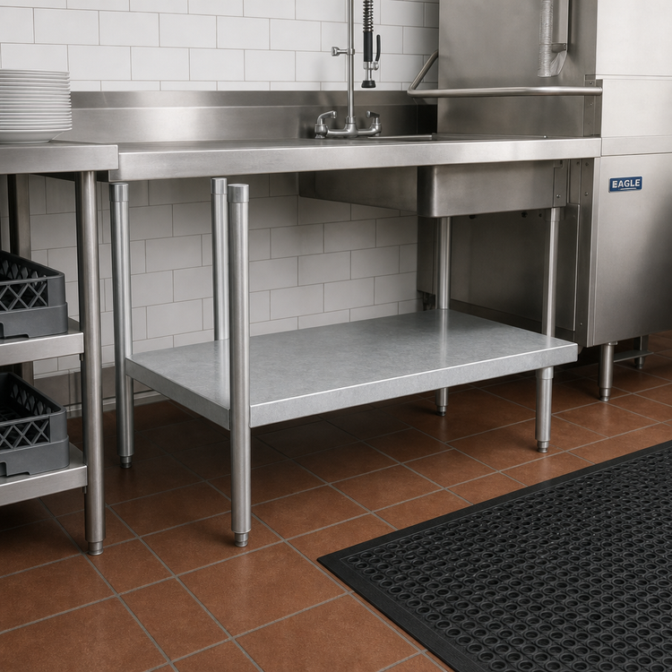 Product image #2 for Eagle Group Galvanized Dishtable Undershelf, 48-Inch x 24-1/8-Inch