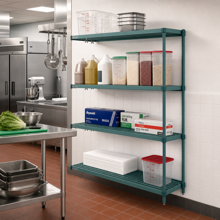 Product image #2 for Metro Super Erecta Pro 4-Shelf Polymer Add-On Shelving Unit, 18" W x 72" D x 63" H