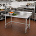 Thumbnail image #2 for John Boos Stallion 60-Inch x 30-Inch Stainless Steel Work Table with 5-Inch Backsplash and Galvanized Open Base