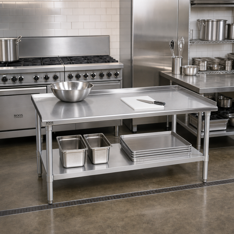 Product image #2 for John Boos Stainless Steel Equipment Stand with Adjustable Undershelf, 18 x 30 x 24 Inches