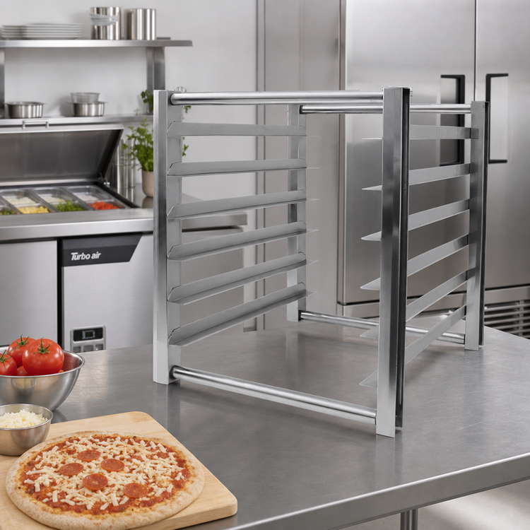 Product image #2 for Turbo Air Half-Size Pan Rack for Pizza Prep or Solid Door Refrigerators/Freezers, 6 Full-Size Pan Capacity