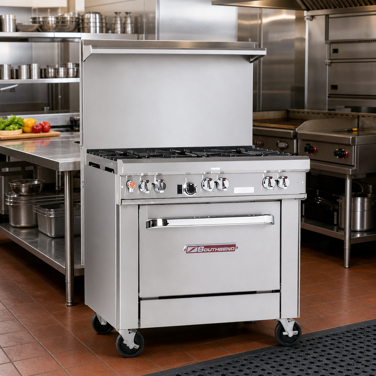 Product image #2 for Southbend Ultimate 36-Inch Commercial Gas Restaurant Range with 4 Pyromax Burners and Cabinet Base