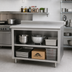 Thumbnail image #2 for Advance Tabco 96-Inch Stainless Steel Work Table with Open Front Cabinet Base and 5-Inch Backsplash
