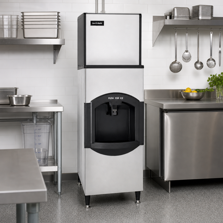 Product image #2 for Ice-O-Matic ICE Series CD40022 Floor-Model Cube Ice Dispenser, 120 lb Storage, Push Dispense, 115V