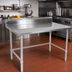 Thumbnail image #2 for John Boos Stallion 48-Inch x 36-Inch Stainless Steel Work Table with 5-Inch Backsplash and Safety Edge