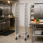 Thumbnail image #2 for Dinex DXP506M 6-Tray Aluminum End-Loading Pan Rack, 18 x 26 Inch Trays, 3 Inch Centers