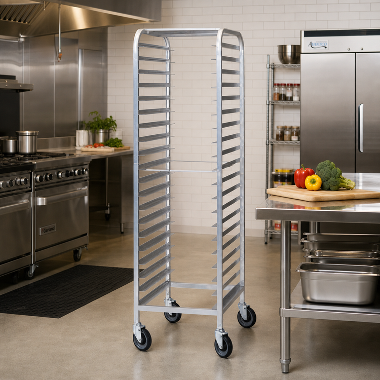 Product image #2 for Dinex Econo-Mini Aluminum End-Loading Pan Rack for 6 Full-Size Trays