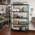 Thumbnail image #2 for Quantum Wire Shelving Starter Kit, 42 x 12 x 86 Inches, 5 Shelves, Green Epoxy Antimicrobial Finish