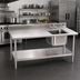 Thumbnail image #2 for Eagle Group Deluxe Stainless Steel Sink Work Table, 96