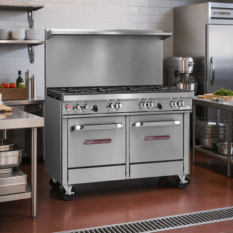 Product image #2 for Southbend Ultimate 48-Inch Gas Restaurant Range with 7 Open Burners, Convection Oven and Cabinet Base