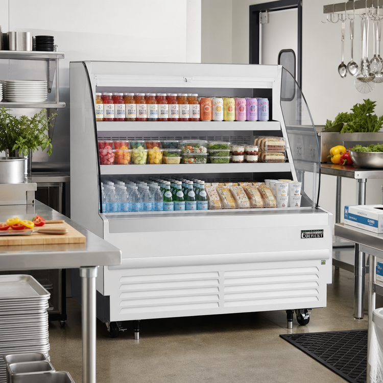 Product image #2 for Everest Refrigeration 60-Inch Horizontal Open Display Merchandiser with Self-Contained Bottom-Mount Refrigeration