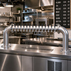 Thumbnail image #2 for Perlick Corporation 4065-16 Pass-Thru Glycol-Cooled Countertop Draft Beer Tower, 16 Faucets, 2 Columns, Stainless Steel